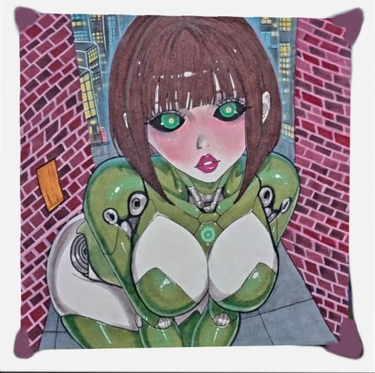 Anya Cyborg Throw Pillow
